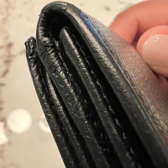 Preloved CHANEL Grained Calf Skin CoCo Button Long Wallet Purse - Black - Picture 5 of 11